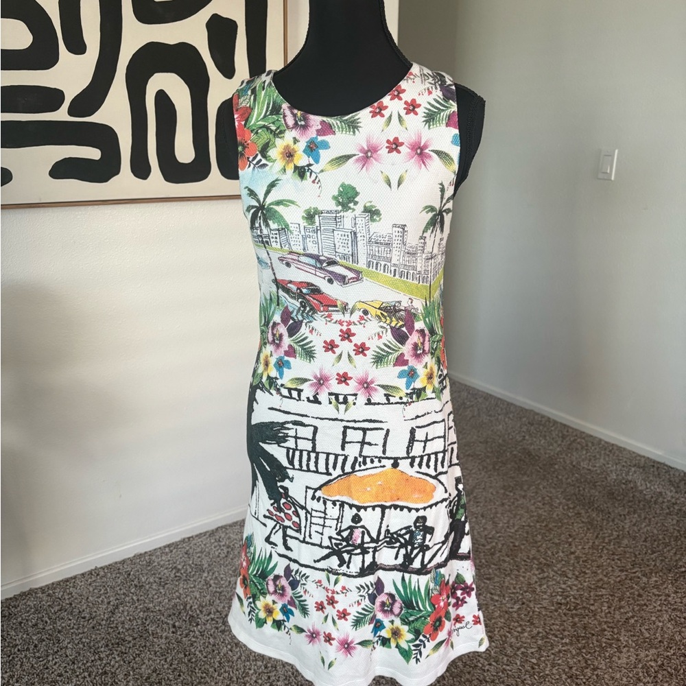 Desigual Tropical Floral Mini Dress.  Perfect for a Vacation Trip . Size Small